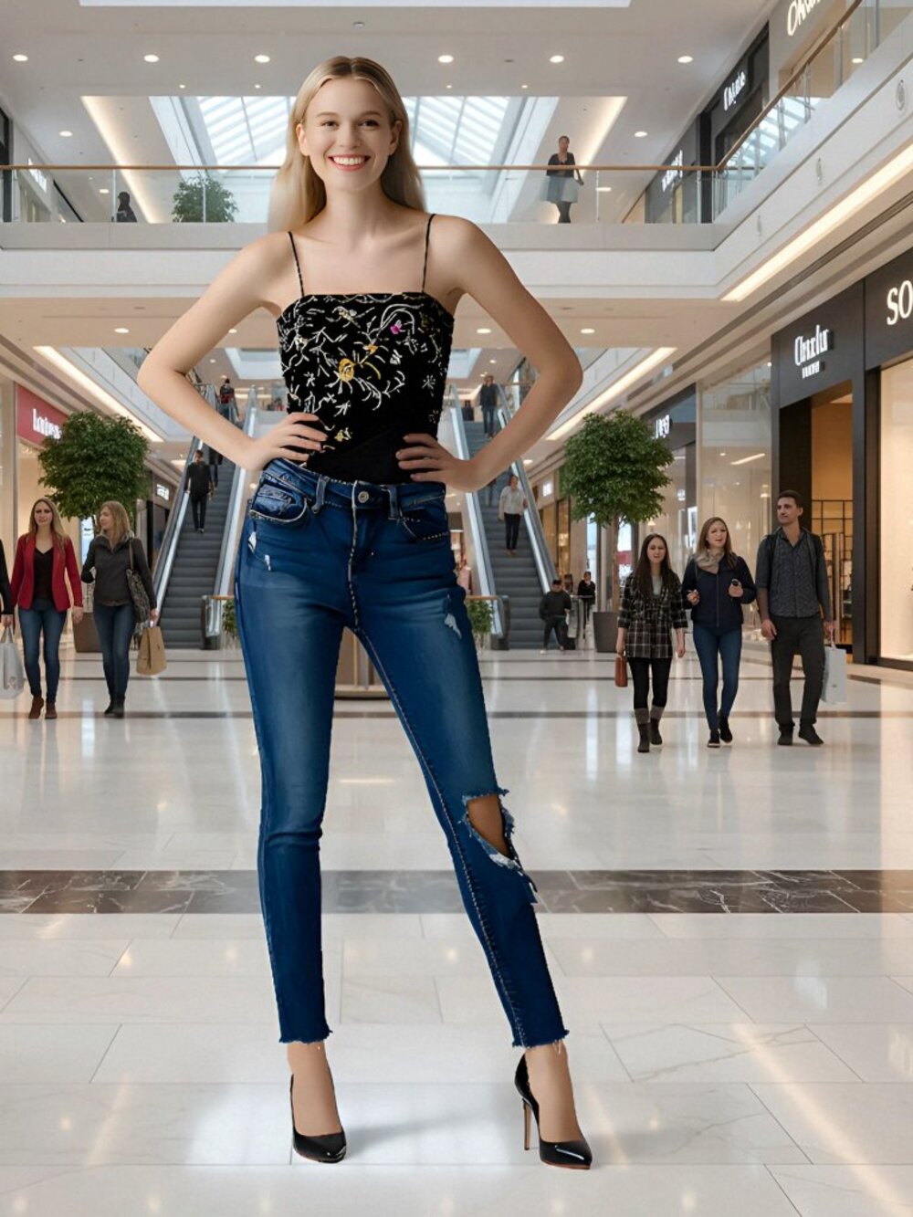 American Rag Entry Cie Destroyed Skinny Jeans